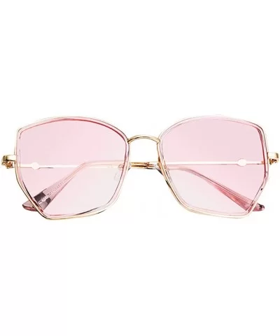 Vintage Sunglasses- Fashion Glasses for Women Polarized Oversized Eyewear - Pink - C718ROUU87A $10.16 Round