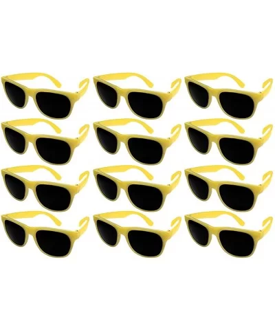 12 Pack Fun Party Color Changing Sport Horn Rimmed Frame Sunglasses UV Protective Lens 5402DA - Milk-yellow - CB18GTX6SOD $23...