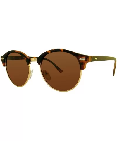 xc4246 polarized retro half rimless sunglasses man and women - Brown - CC18YLOE34L $23.78 Rimless