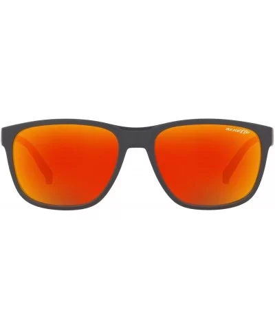 Men's An4257 Urca Rectangular Sunglasses - Matte Grey/Dark Grey Red Yellow Mirror - CV18R4IM0CU $73.87 Sport