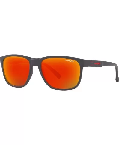 Men's An4257 Urca Rectangular Sunglasses - Matte Grey/Dark Grey Red Yellow Mirror - CV18R4IM0CU $73.87 Sport