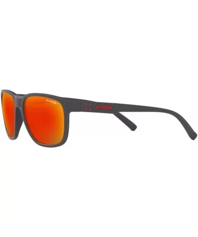 Men's An4257 Urca Rectangular Sunglasses - Matte Grey/Dark Grey Red Yellow Mirror - CV18R4IM0CU $73.87 Sport