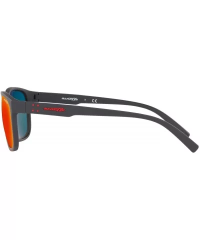 Men's An4257 Urca Rectangular Sunglasses - Matte Grey/Dark Grey Red Yellow Mirror - CV18R4IM0CU $73.87 Sport