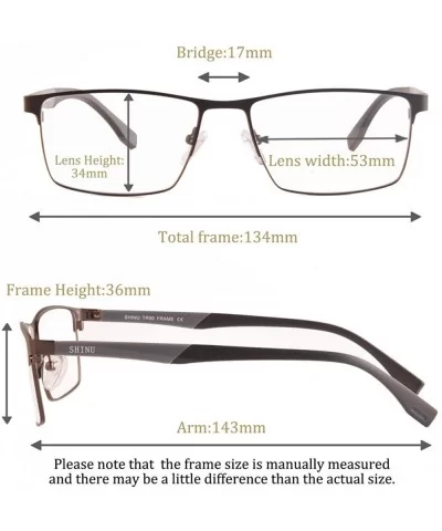 Mens Rectangle Frame Computer Blue Light Blocking Health Glasses- Filter Harmful Blue Rays-SH093 - Black and Grey - C318N6XUQ...