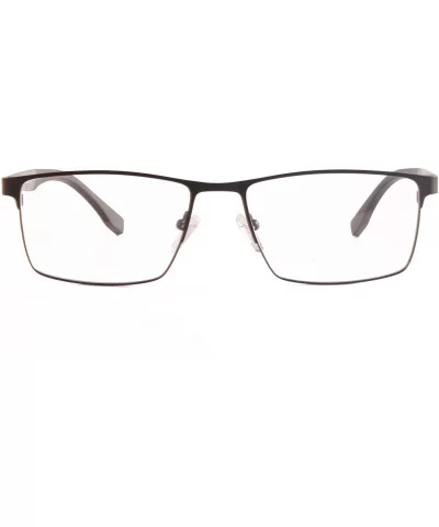 Mens Rectangle Frame Computer Blue Light Blocking Health Glasses- Filter Harmful Blue Rays-SH093 - Black and Grey - C318N6XUQ...