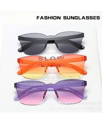 Unisex Fashion Sunglasses Retro Sunglasses Solid Color Square Sunglasses Beach Frameless Siamese Sunglasses - L - CP196N5DCHW...