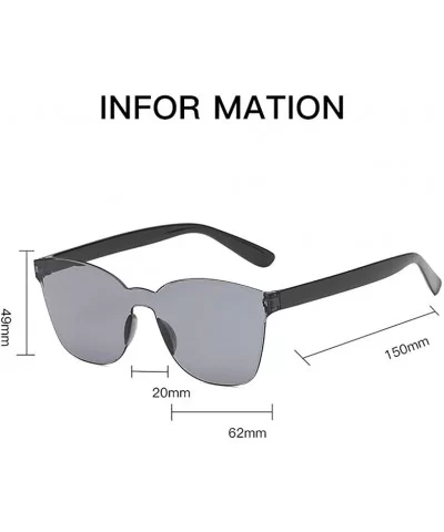 Unisex Fashion Sunglasses Retro Sunglasses Solid Color Square Sunglasses Beach Frameless Siamese Sunglasses - L - CP196N5DCHW...