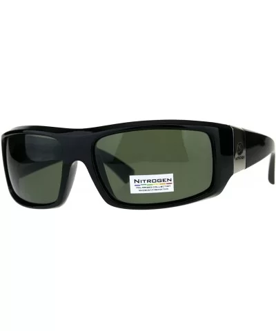 Nitrogen Polarized Lens Sunglasses Mens Rectangular Fashion Shades - Black (Green) - C118DA5CEY4 $19.20 Rectangular