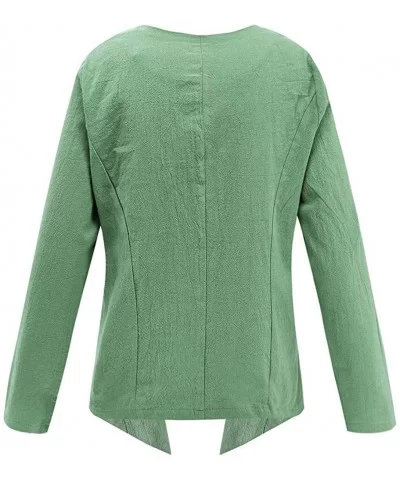 Casual Sleeve Cardigan - Green - CX18O973CTC $16.43 Sport