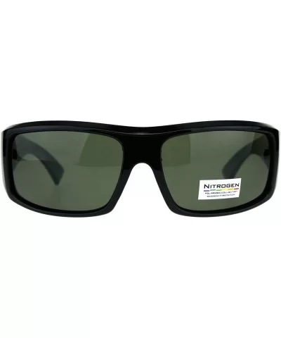 Nitrogen Polarized Lens Sunglasses Mens Rectangular Fashion Shades - Black (Green) - C118DA5CEY4 $19.20 Rectangular