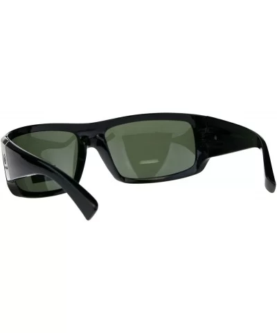 Nitrogen Polarized Lens Sunglasses Mens Rectangular Fashion Shades - Black (Green) - C118DA5CEY4 $19.20 Rectangular