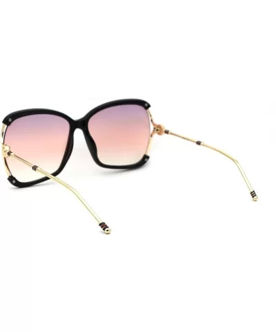 Womens Luxury Designer Exposed Lens Side Butterfly Sunglasses - Black Gold Purple Orange Yellow - CS18Z6RUEX6 $20.66 Butterfly