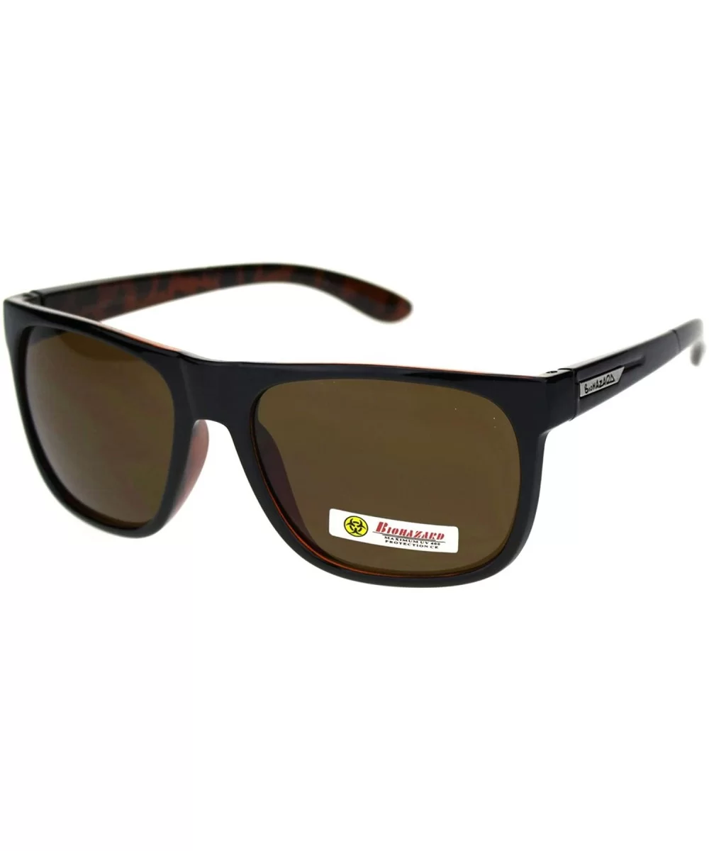 Biohazard Sunglasses Mens Square Sporty Fashion Shades UV 400 - Black Tortoise (Brown) - C318ZWOCLE4 $15.95 Square