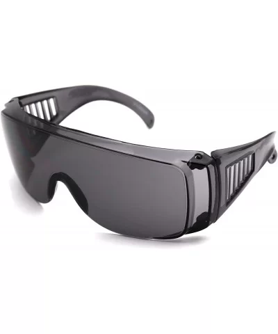 1 Fit Over Wrap Around Sunglasses No Blind-spot Safety Glasses - Super Dark - C512706O9PP $15.61 Oval