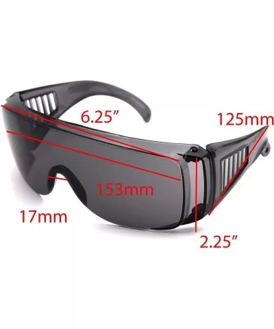 1 Fit Over Wrap Around Sunglasses No Blind-spot Safety Glasses - Super Dark - C512706O9PP $15.61 Oval