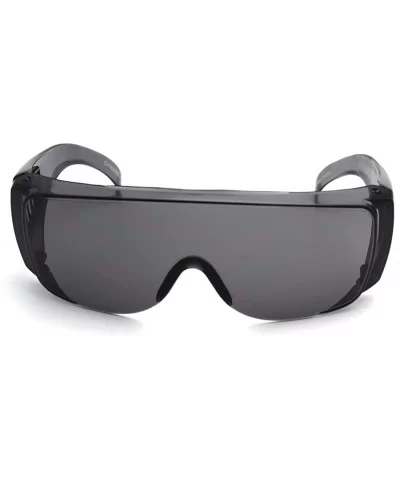 1 Fit Over Wrap Around Sunglasses No Blind-spot Safety Glasses - Super Dark - C512706O9PP $15.61 Oval