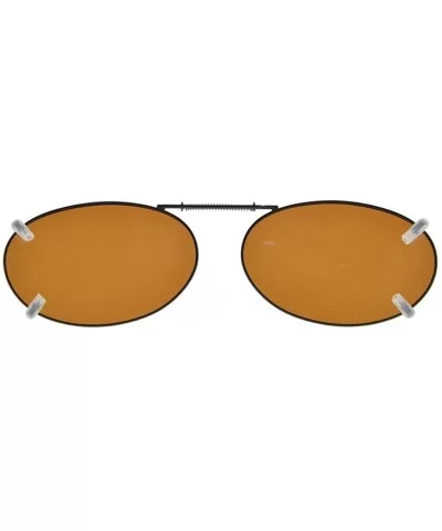 Metal Frame Rim Polarized Lens Clip On Sunglasses 2 1/16"x1 3/8" - C76-brown - CG18284T4SY $17.62 Wrap