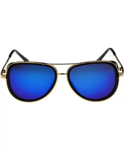 Iron Man Tony Sunglasses Gold Fame With Edge Board - Black/Blue - C211AQ7S5DH $16.22 Rectangular