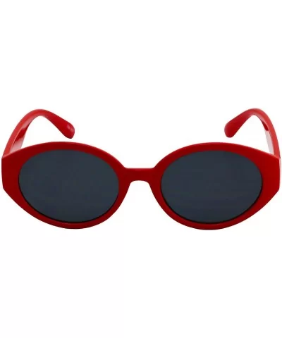 Elegant Retro Oval Mod Cat Eye Women Vintage Clout Goggles Supreme Cool Sunglasses - Red - C818D8T02K5 $12.78 Oversized