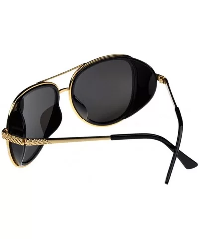 Iron Man Tony Sunglasses Gold Fame With Edge Board - Black/Blue - C211AQ7S5DH $16.22 Rectangular