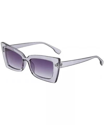 Fashion Cat Eye Sunglasses Women Retro Transparent Frame Brand Sun Glasses - Gray - C9198CKQ2L7 $14.96 Cat Eye