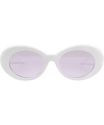 Oversized 90's Retro Pop Colorful Candy Lens Clout Goggles Oval Round Mod Sunglasses - CH18GILSWLE $21.69 Oval