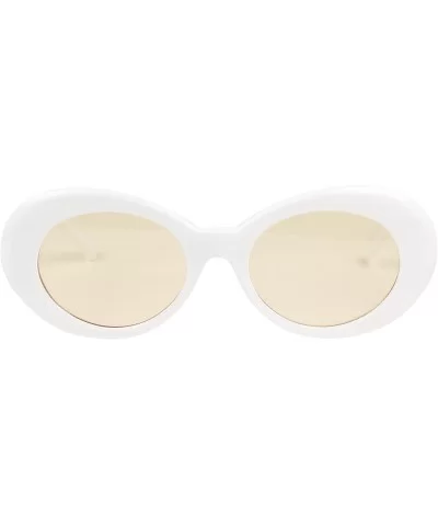 Oversized 90's Retro Pop Colorful Candy Lens Clout Goggles Oval Round Mod Sunglasses - CH18GILSWLE $21.69 Oval