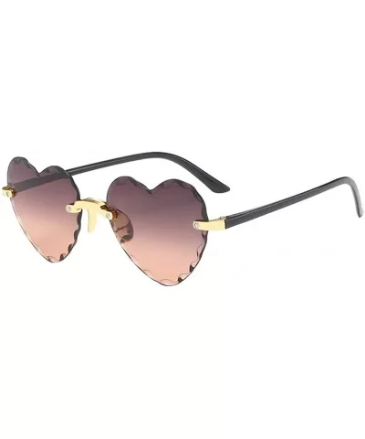 Unisex Fashion Men Women Eyewear Casual Heart Shaped Frameless Sunglasses - A - CR190H3EG6C $11.29 Rectangular