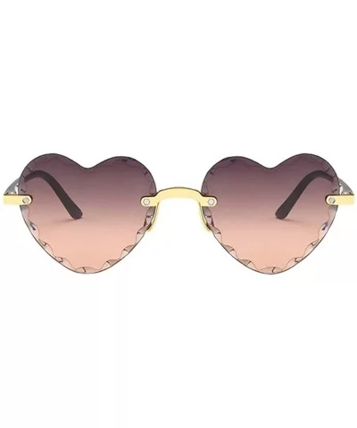 Unisex Fashion Men Women Eyewear Casual Heart Shaped Frameless Sunglasses - A - CR190H3EG6C $11.29 Rectangular