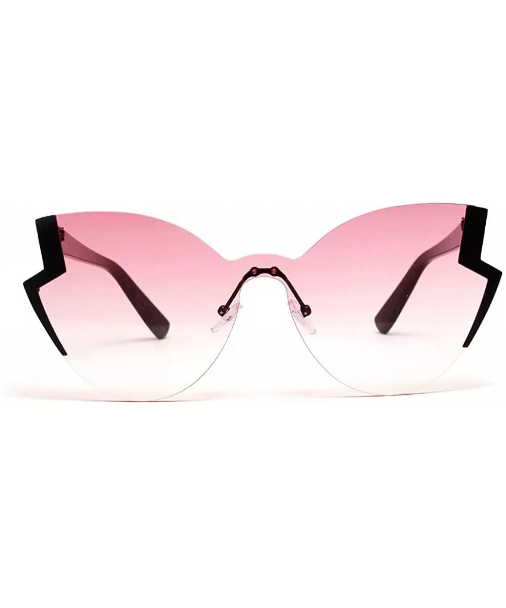 One Piece Rimless Oversized Sunglasses for Women Transparent Candy Color Tinted Eyewear - A - CU18UD7WE7H $15.45 Rimless