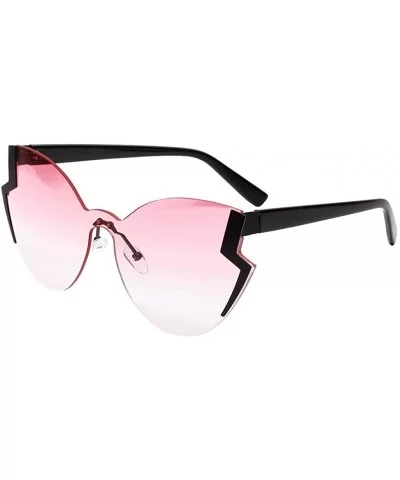 One Piece Rimless Oversized Sunglasses for Women Transparent Candy Color Tinted Eyewear - A - CU18UD7WE7H $15.45 Rimless