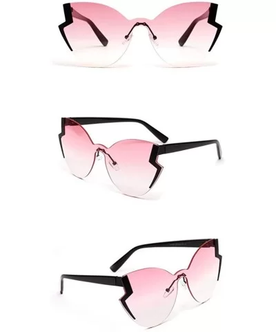 One Piece Rimless Oversized Sunglasses for Women Transparent Candy Color Tinted Eyewear - A - CU18UD7WE7H $15.45 Rimless