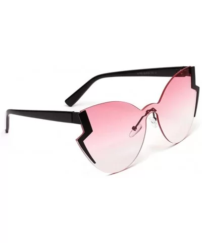 One Piece Rimless Oversized Sunglasses for Women Transparent Candy Color Tinted Eyewear - A - CU18UD7WE7H $15.45 Rimless