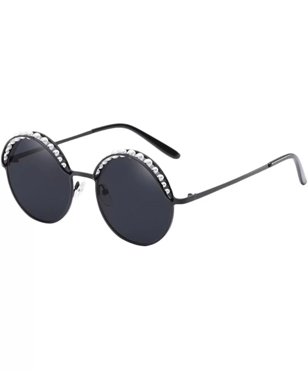 Vintage Style Round Sunglasses Retro for Traveling Cycling Fishing Driving - Black - CU18DLYERXT $24.77 Round