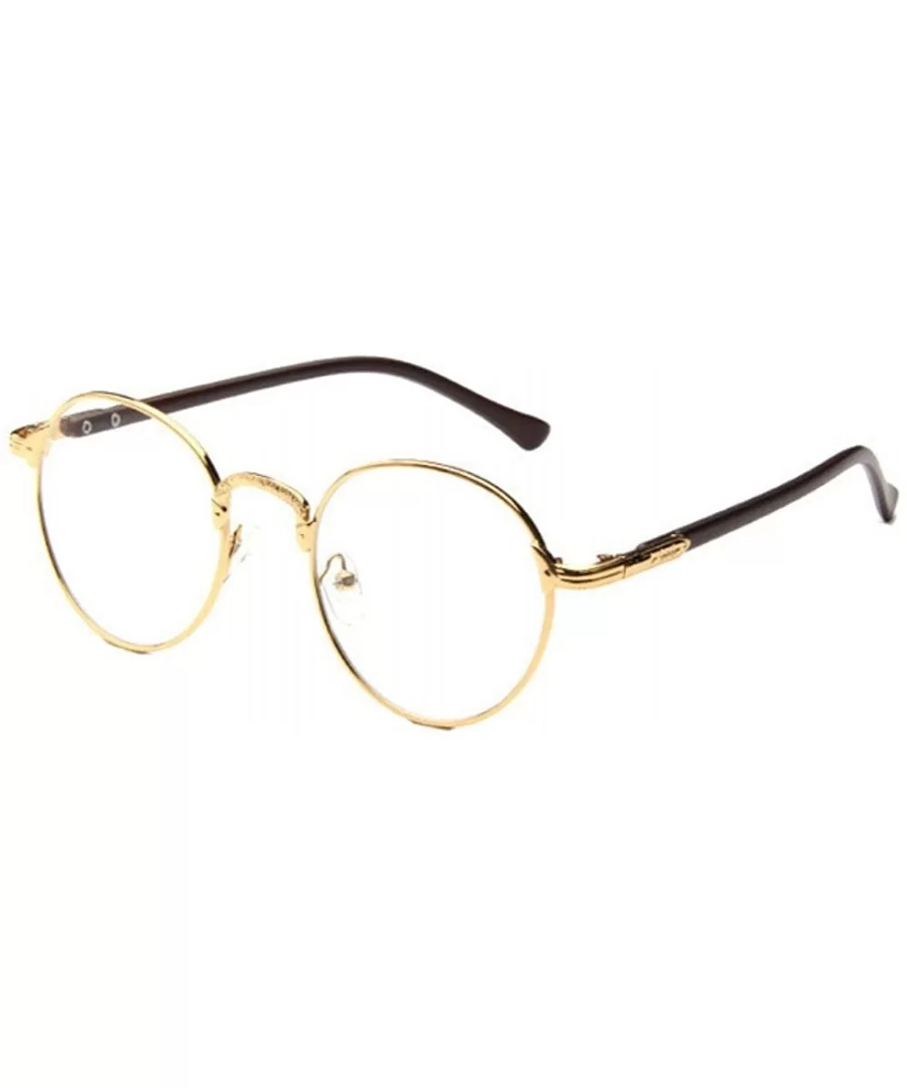 Women Round Eye Glasses Metal Frames Men Eyeglasses Glasses Frames - Gold - C3183IHCOT9 $11.23 Rimless