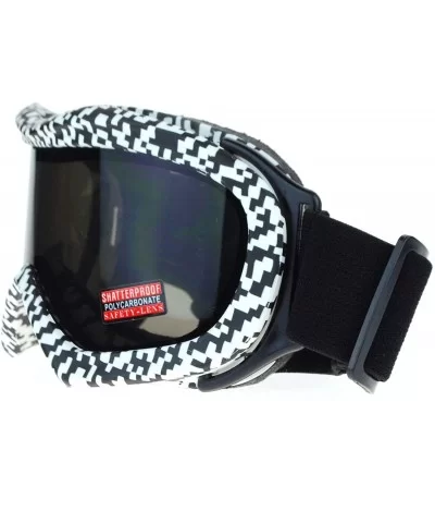 Ski Snowboard Goggles Anti Fog Shatter Proof Lens Digital Pixel Print - Black White - CE11GOVSEFJ $32.82 Goggle