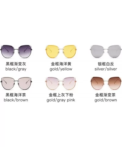 Men's and women's fashion retro cat's eye iron frame sunglasses sunglasses prom mirror party travel - Gold - CK18SZG0MQX $28....