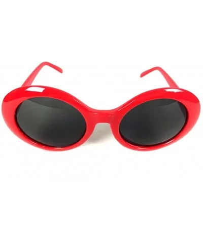 Kurt Cobain Alien Shades Sunglasses Nirvana Thick Frame Glasses - Red - C61229TLE5V $25.68 Oval