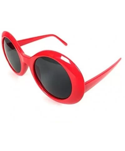 Kurt Cobain Alien Shades Sunglasses Nirvana Thick Frame Glasses - Red - C61229TLE5V $25.68 Oval