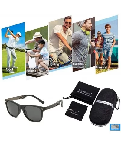 Square Unbreakable Polarized Sunglasses Men Soft Plastic Frame Driving Glasses - CH19620OR8S $16.68 Square