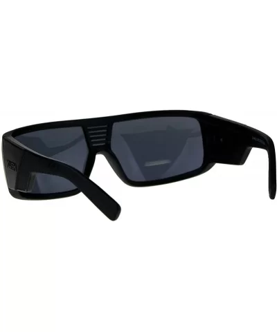 KUSH Sunglasses Mens Fashion Shield Rectangular Frame UV 400 - Matte Black - CZ18D7RGEOO $14.39 Shield