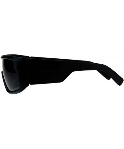 KUSH Sunglasses Mens Fashion Shield Rectangular Frame UV 400 - Matte Black - CZ18D7RGEOO $14.39 Shield