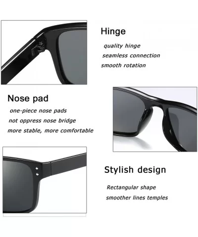 Polarized Sunglasses for Men Women Driving Fishing Unisex Vintage Rectangular Sun Glasses - CL180OY09UT $17.37 Round