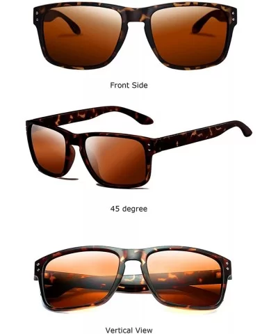 Polarized Sunglasses for Men Women Driving Fishing Unisex Vintage Rectangular Sun Glasses - CL180OY09UT $17.37 Round