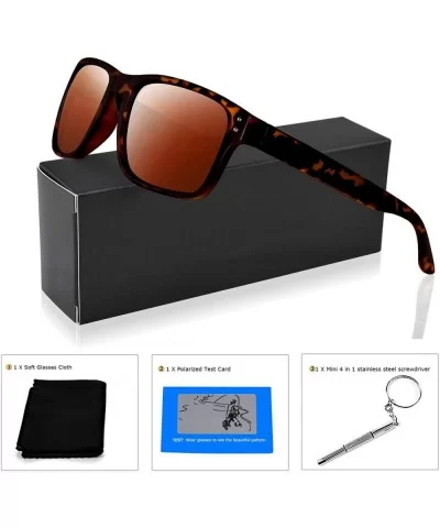 Polarized Sunglasses for Men Women Driving Fishing Unisex Vintage Rectangular Sun Glasses - CL180OY09UT $17.37 Round