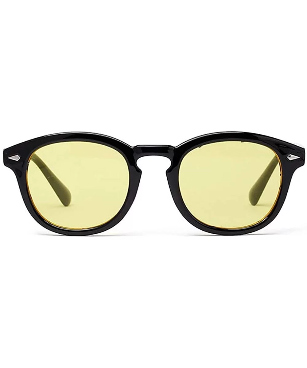 Vintage Celebrity Inspired Unisex Sunglasses- Tinted Lens UV400 - Black - CM18WL6OLKY $24.52 Rectangular