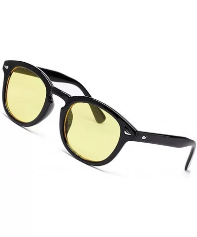 Vintage Celebrity Inspired Unisex Sunglasses- Tinted Lens UV400 - Black - CM18WL6OLKY $24.52 Rectangular