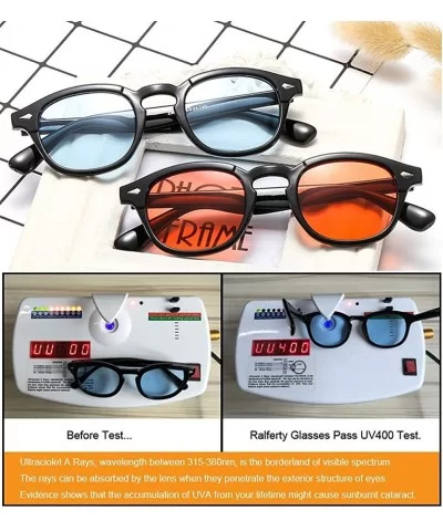 Vintage Celebrity Inspired Unisex Sunglasses- Tinted Lens UV400 - Black - CM18WL6OLKY $24.52 Rectangular