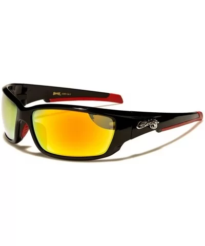 Riding Biker Rectangle Mens Cool Wrap Around Sport Motorcycle Sunglasses - Yellow - CQ18WWGTYNO $14.10 Sport