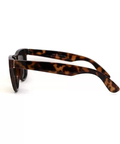 Hipster Color Mirror Lens Plastic Horn Rim Sunglasses - Tortoise Orange Mirror - CE1956QHQZ6 $18.05 Rectangular